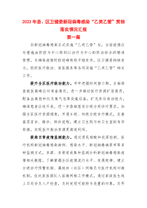 2023年县区卫健委新冠病毒感染乙类乙管贯彻落实情况汇报2篇