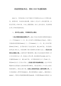 民政局党组书记局长2022年述职报告