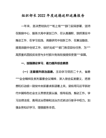 组织部长2022年度述德述职述廉报告