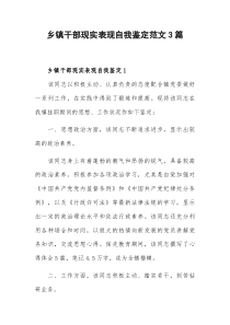 乡镇干部现实表现自我鉴定范文3篇