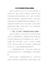 学习2022年中央经济工作会议心得体会感悟范文2篇