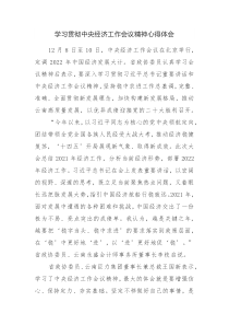 学习贯彻中央经济工作会议精神心得体会参考范文稿2篇