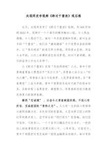 央视网发布视频跨过千重浪观后感