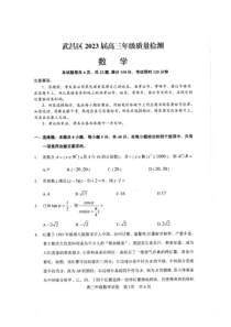 湖北省武汉市武昌区2023届高三元月调考数学试卷及答案