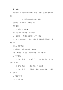 《种子聚会》教案-通用版综合实践活动一年级上册