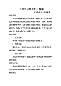 第16课《学会自我保护》教案7-【北师大版】心理健康二年级下册