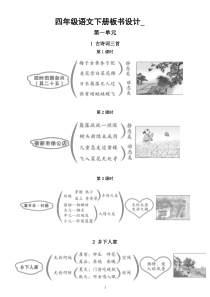 小学语文部编版四年级下册全册板书设计（2023春）