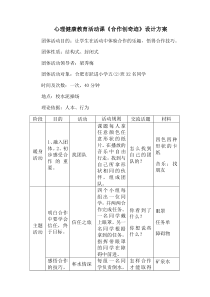 第5课《合作创奇迹》教案5-【北师大版】心理健康五年级下册