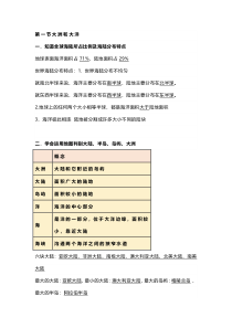 七年级上册地理第二章《陆地和海洋》必背知识点填空