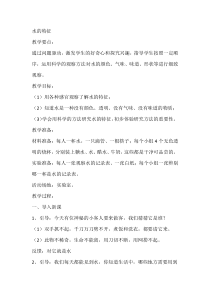 【大象版】科学一年级下册-1.1《水的特征》教学设计2