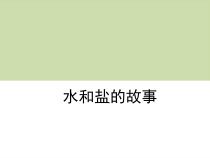【大象版】科学一年级下册-1.2《水和盐的故事》PPT课件（共10页）