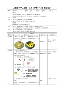 新苏教版科学三年级下册1.3《植物开花了》优质教案