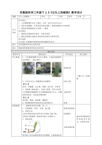新苏教版科学三年级下册2.8《石头上的植物》优质教案