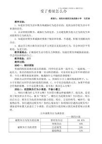 小学三年级【鄂教版】心理健康 第五课《受了委屈怎么办》教案2