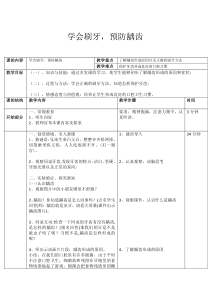 【北京版】三年级体育《第三节 学会刷牙，预防龋齿》教学设计2