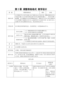 信息技术【大连理工版】四年级下册《调整表格格式》教学设计 (2)