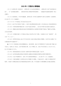 高中政治高考2023年1月国内大事精编及模拟试题练习
