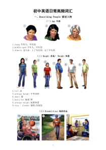 初中英语日常高频词汇汇总（配图版）