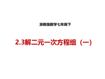 《2.3 解二元一次方程组》PPT课件2-七年级下册数学浙教版