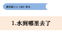 2019科学【新教科版】三年级上册1.1《水到哪里去了》教科版  (共14页)