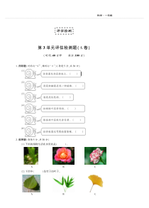 科学【青岛版】（六三制）一年级下册第3单元评估检测A卷（PDF版，无答案）