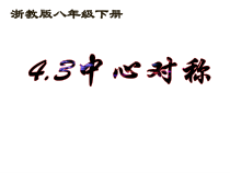 《4.3 中心对称》PPT课件1-八年级下册数学浙教版