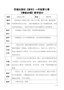 音乐【花城版】一年级上册《歌曲《青蛙合唱》教学设计3