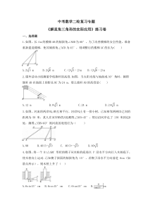 中考数学二轮复习专题 练习卷 (21份打包，含答案，可预览)