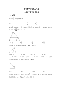 中考数学二轮复习专题《相似三角形》练习卷 (含答案)