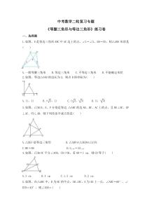 中考数学二轮复习专题《等腰三角形与等边三角形》练习卷 (含答案)