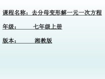 《3.3一元一次方程的解法（2）》PPT课件2-七年级上册数学湘教版
