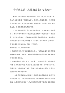 音乐【冀少版】二年级上册《湖边的孔雀 巴乌独奏曲》专家点评素材1