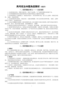 高中政治高考命题角度解析汇总（经济+政治）