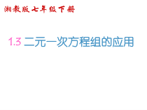 《1.3二元一次方程组的应用（1）》PPT课件1-七年级下册数学湘教版