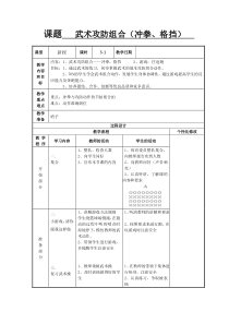 体育【科学版】小学三年级《第15课 武术：冲拳、格挡》教学设计2