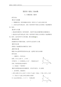 《4.3 解直角三角形》教学设计1-九年级上册数学湘教版