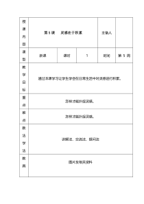 心理健康【长春版】六年级下册第5《灵感在于积累》教案（表格式）