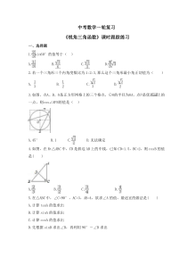 中考数学一轮复习《锐角三角函数》课时跟踪练习（含答案）