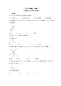 2023年中考数学一轮复习《相交线与平行线》课后练习（含答案） 