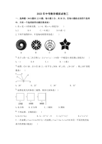 2023年中考数学模拟试卷三（含答案）