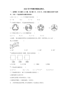 2023年中考数学模拟试卷九（含答案）