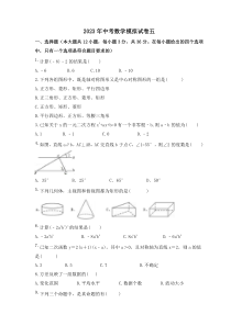 2023年中考数学模拟试卷五（含答案）