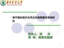 清平猪的保护应用及妊娠期遗传规律研究参考课件