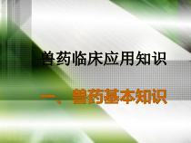 兽医临床药物应用知识课件