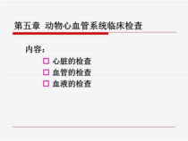 兽医临床诊断学(心血管系统部分)--动物心血管系统临床检查--课件
