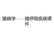 猪病学——猪呼吸疾病课件