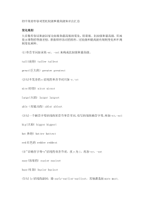 初中英语形容词的比较级和最高级知识点汇总