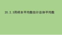 《样本平均数估计总体平均数》PPT课件2-八年级下册数学沪科版