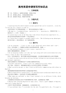 高中英语高考申请信专项复习（万能句型+写作模板+真题）