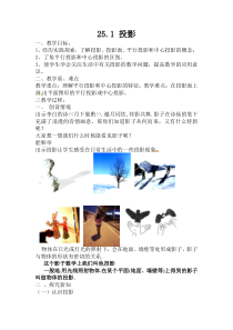 《25.1 投影》教学设计5-九年级下册数学沪科版
